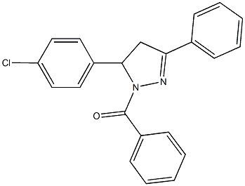 1-benzoyl-5-(4-chlorophenyl)-3-phenyl-4,5-dihydro-1H-pyrazole Struktur