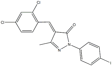 4-(2,4-dichlorobenzylidene)-2-(4-iodophenyl)-5-methyl-2,4-dihydro-3H-pyrazol-3-one Struktur