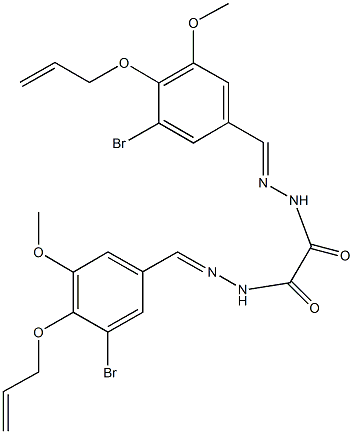 N'~1~,N'~2~-bis[4-(allyloxy)-3-bromo-5-methoxybenzylidene]ethanedihydrazide Struktur