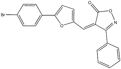 4-{[5-(4-bromophenyl)-2-furyl]methylene}-3-phenyl-5(4H)-isoxazolone Struktur