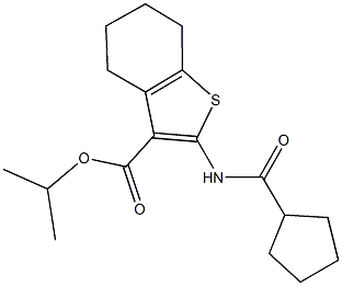 isopropyl 2-[(cyclopentylcarbonyl)amino]-4,5,6,7-tetrahydro-1-benzothiophene-3-carboxylate Struktur