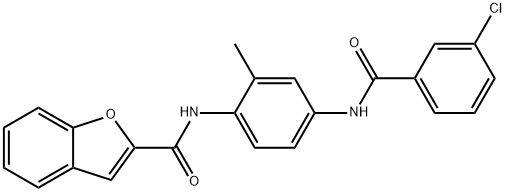 N-{4-[(3-chlorobenzoyl)amino]-2-methylphenyl}-1-benzofuran-2-carboxamide Struktur