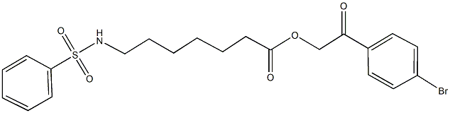 2-(4-bromophenyl)-2-oxoethyl 7-[(phenylsulfonyl)amino]heptanoate Struktur