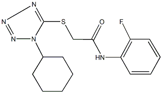 2-[(1-cyclohexyl-1H-tetraazol-5-yl)sulfanyl]-N-(2-fluorophenyl)acetamide Struktur