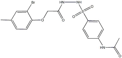 N-[4-({2-[2-(2-bromo-4-methylphenoxy)acetyl]hydrazino}sulfonyl)phenyl]acetamide Struktur