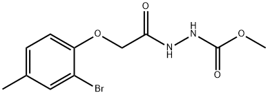 methyl 2-[(2-bromo-4-methylphenoxy)acetyl]hydrazinecarboxylate Struktur