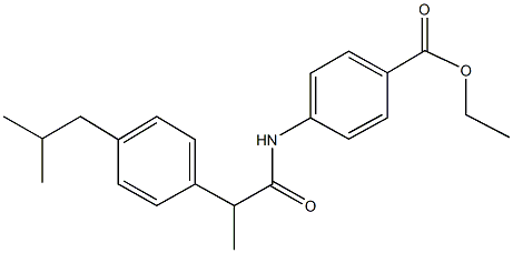 ethyl 4-{[2-(4-isobutylphenyl)propanoyl]amino}benzoate Struktur