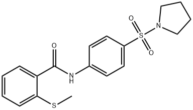 2-(methylsulfanyl)-N-[4-(1-pyrrolidinylsulfonyl)phenyl]benzamide Struktur