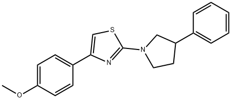 methyl 4-[2-(3-phenyl-1-pyrrolidinyl)-1,3-thiazol-4-yl]phenyl ether Struktur