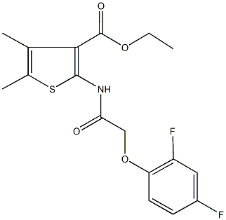 ethyl 2-{[(2,4-difluorophenoxy)acetyl]amino}-4,5-dimethyl-3-thiophenecarboxylate Struktur