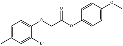 4-methoxyphenyl (2-bromo-4-methylphenoxy)acetate Struktur