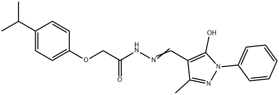 N'-[(5-hydroxy-3-methyl-1-phenyl-1H-pyrazol-4-yl)methylene]-2-(4-isopropylphenoxy)acetohydrazide Struktur