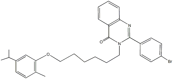 2-(4-bromophenyl)-3-[6-(5-isopropyl-2-methylphenoxy)hexyl]-4(3H)-quinazolinone Struktur