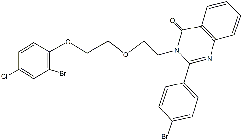 3-{2-[2-(2-bromo-4-chlorophenoxy)ethoxy]ethyl}-2-(4-bromophenyl)-4(3H)-quinazolinone Struktur