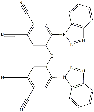 4-(1H-1,2,3-benzotriazol-1-yl)-5-{[2-(1H-1,2,3-benzotriazol-1-yl)-4,5-dicyanophenyl]sulfanyl}phthalonitrile Struktur