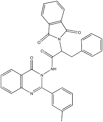 2-(1,3-dioxo-1,3-dihydro-2H-isoindol-2-yl)-N-(2-(3-methylphenyl)-4-oxoquinazolin-3(4H)-yl)-3-phenylpropanamide Struktur