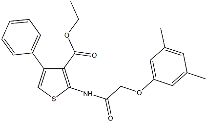 ethyl 2-{[(3,5-dimethylphenoxy)acetyl]amino}-4-phenylthiophene-3-carboxylate Struktur