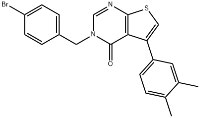 3-(4-bromobenzyl)-5-(3,4-dimethylphenyl)thieno[2,3-d]pyrimidin-4(3H)-one Struktur