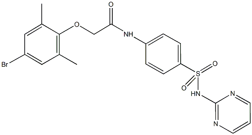 2-(4-bromo-2,6-dimethylphenoxy)-N-{4-[(2-pyrimidinylamino)sulfonyl]phenyl}acetamide Struktur