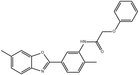 N-[2-methyl-5-(6-methyl-1,3-benzoxazol-2-yl)phenyl]-2-phenoxyacetamide Struktur