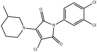 3-chloro-1-(3,4-dichlorophenyl)-4-(3-methyl-1-piperidinyl)-1H-pyrrole-2,5-dione Struktur