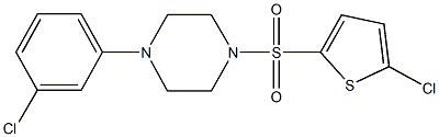 1-(3-chlorophenyl)-4-[(5-chloro-2-thienyl)sulfonyl]piperazine Struktur