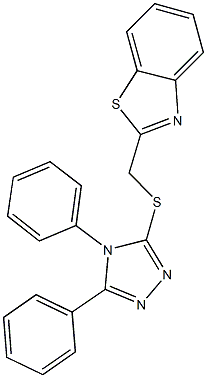 1,3-benzothiazol-2-ylmethyl 4,5-diphenyl-4H-1,2,4-triazol-3-yl sulfide Struktur