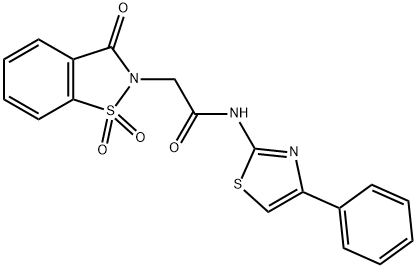 2-(1,1-dioxido-3-oxo-1,2-benzisothiazol-2(3H)-yl)-N-(4-phenyl-1,3-thiazol-2-yl)acetamide Struktur