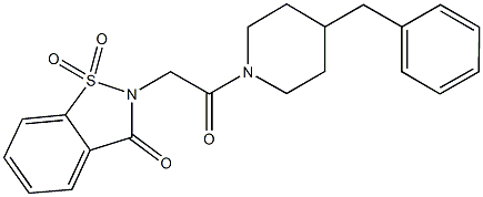 2-[2-(4-benzyl-1-piperidinyl)-2-oxoethyl]-1,2-benzisothiazol-3(2H)-one 1,1-dioxide Struktur