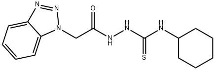 2-(1H-1,2,3-benzotriazol-1-ylacetyl)-N-cyclohexylhydrazinecarbothioamide Struktur