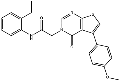 N-(2-ethylphenyl)-2-(5-(4-methoxyphenyl)-4-oxothieno[2,3-d]pyrimidin-3(4H)-yl)acetamide Struktur