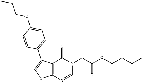 butyl (4-oxo-5-(4-propoxyphenyl)thieno[2,3-d]pyrimidin-3(4H)-yl)acetate Struktur