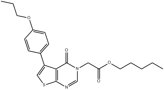 pentyl (4-oxo-5-(4-propoxyphenyl)thieno[2,3-d]pyrimidin-3(4H)-yl)acetate Struktur