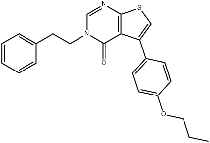 3-(2-phenylethyl)-5-(4-propoxyphenyl)thieno[2,3-d]pyrimidin-4(3H)-one Struktur