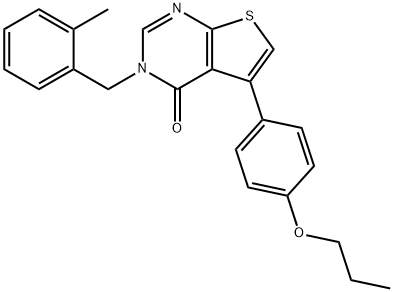 3-(2-methylbenzyl)-5-(4-propoxyphenyl)thieno[2,3-d]pyrimidin-4(3H)-one Struktur