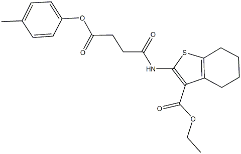 ethyl 2-{[4-(4-methylphenoxy)-4-oxobutanoyl]amino}-4,5,6,7-tetrahydro-1-benzothiophene-3-carboxylate Struktur