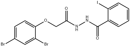 N'-[(2,4-dibromophenoxy)acetyl]-2-iodobenzohydrazide Struktur