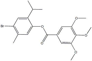 4-bromo-2-isopropyl-5-methylphenyl 3,4,5-trimethoxybenzoate Struktur