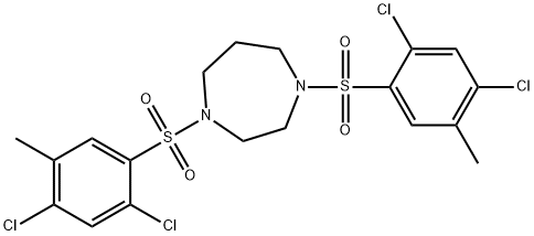 1,4-bis[(2,4-dichloro-5-methylphenyl)sulfonyl]-1,4-diazepane Struktur