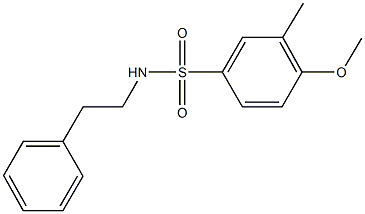 4-methoxy-3-methyl-N-(2-phenylethyl)benzenesulfonamide Struktur