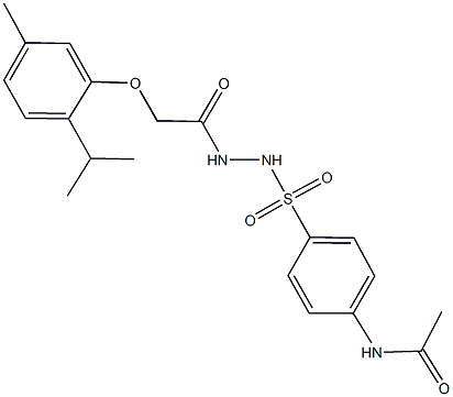 N-[4-({2-[2-(2-isopropyl-5-methylphenoxy)acetyl]hydrazino}sulfonyl)phenyl]acetamide Struktur