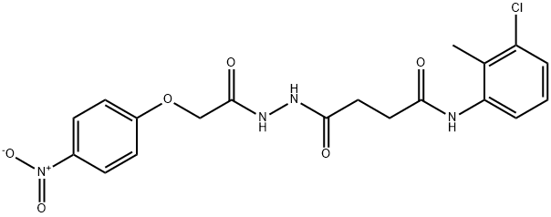 N-(3-chloro-2-methylphenyl)-4-[2-({4-nitrophenoxy}acetyl)hydrazino]-4-oxobutanamide Struktur