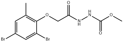 methyl 2-[(2,4-dibromo-6-methylphenoxy)acetyl]hydrazinecarboxylate Struktur