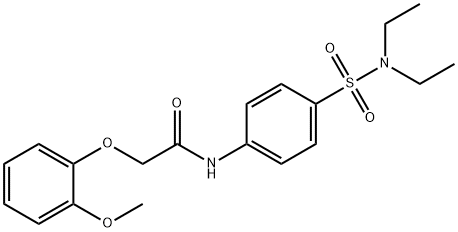 N-{4-[(diethylamino)sulfonyl]phenyl}-2-(2-methoxyphenoxy)acetamide Struktur