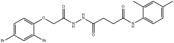 4-{2-[(2,4-dibromophenoxy)acetyl]hydrazino}-N-(2,4-dimethylphenyl)-4-oxobutanamide Struktur