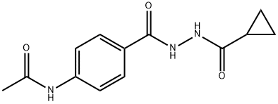 N-(4-{[2-(cyclopropylcarbonyl)hydrazino]carbonyl}phenyl)acetamide Struktur