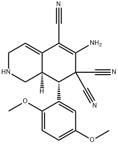 6-amino-8-(2,5-dimethoxyphenyl)-2,3,8,8a-tetrahydro-5,7,7(1H)-isoquinolinetricarbonitrile Struktur