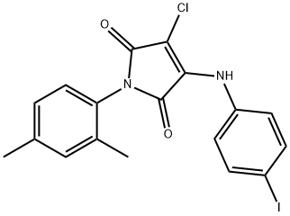 3-chloro-1-(2,4-dimethylphenyl)-4-(4-iodoanilino)-1H-pyrrole-2,5-dione Struktur