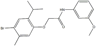 2-(4-bromo-2-isopropyl-5-methylphenoxy)-N-(3-methoxyphenyl)acetamide Struktur