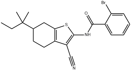 2-bromo-N-(3-cyano-6-tert-pentyl-4,5,6,7-tetrahydro-1-benzothien-2-yl)benzamide Struktur